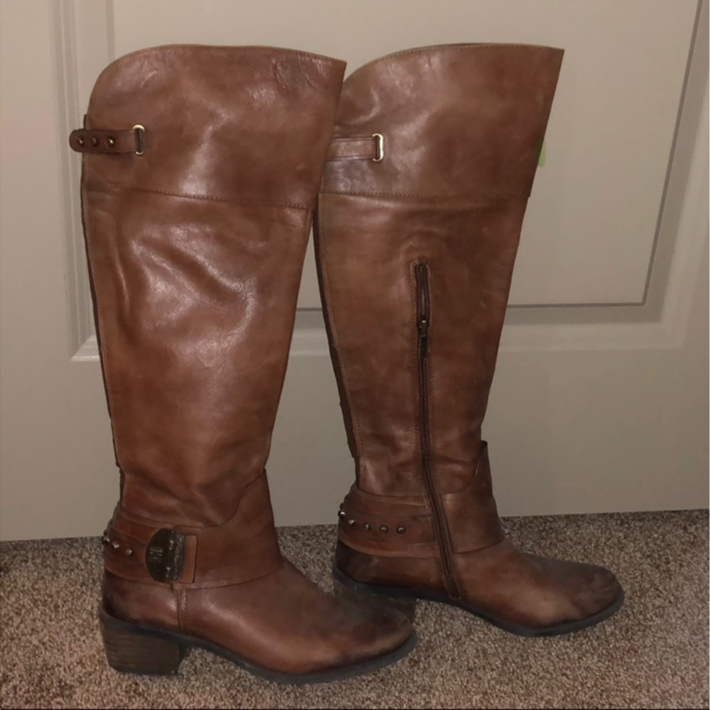 Vince Brown Leather Over the Knee Boots